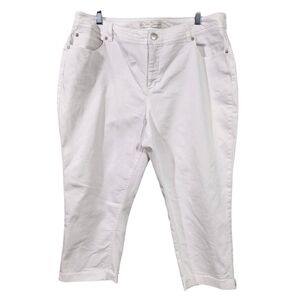 C Est 1946 White Denim Jean Capris, sz 18